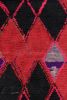 Vintage Moroccan Rug in Pink with Black Diamond Medallions | Area Rug in Rugs by Rug and Kilim