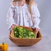 Handcrafted 14" Square Nesting Salad Bowl | Hardwood | Serving Bowl in Serveware by TerraKlay. Item composed of wood in contemporary or rustic style