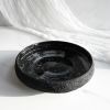 The Brush Series #002: Low Bowl in Black and Cream | Decorative Bowl in Decorative Objects by Carolyn Powers Designs. Item made of concrete with glass works with contemporary & japandi style