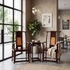 Heritage Luxury Ming Yokeback Armchair & Table Trio Art Set | Chairs by Dynasty Artisan. Item made of wood works with contemporary & eclectic & maximalism style