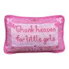 hand-embroidered needlepoint THANK HEAVEN FOR LITTLE GIRLS | Pillow in Pillows by Mommani Threads. Item composed of wool in contemporary or eclectic & maximalism style