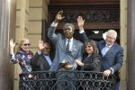 Nelson Mandela Balcony Statue | Public Sculptures by Barry Jackson Artist | Cape Town City Hall in Cape Town. Item made of ceramic