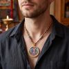 Akasagarbha Thangka Pendant Ox Tiger Zodiac Amulet Art | Ornament in Decorative Objects by Dynasty Artisan. Item composed of metal in contemporary or eclectic & maximalism style