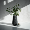 Extra Large Pear Shaped Vase in Carbon Black Concrete | Vases & Vessels by Carolyn Powers Designs. Item made of concrete with glass works with minimalism & contemporary style
