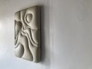 ‘Linger’ | Wall Sculpture in Wall Hangings by Greyya Jay. Item made of oak wood with cement works with minimalism & japandi style