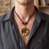 Zhaji Lhamo Thangka Gold Engraved Kalachakra Pendant | Ornament in Decorative Objects by Dynasty Artisan. Item composed of metal in contemporary or eclectic & maximalism style