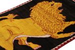 Vintage Gabbeh Persian Rug, Gold and Black with Lion | Area Rug in Rugs by Rug and Kilim