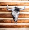 Antiqued Cow Skull | Ornament in Decorative Objects by Gypsy Mountain Skulls. Item works with contemporary & country & farmhouse style