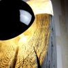 Totem Floor Lamp — Reclaimed Wood Column & Stone | Lamps by Gabor Gobi. Item composed of wood and stone