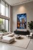 Hand-Painted Paris Notre Dame Impasto Oil Art | Oil And Acrylic Painting in Paintings by Dynasty Artisan. Item composed of linen compatible with contemporary and eclectic & maximalism style