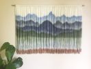 GLACIER PARK Mountain Art Landscape Wall Tapestry | Macrame Wall Hanging in Wall Hangings by Wallflowers Hanging Art. Item made of oak wood with wool works with boho & mid century modern style