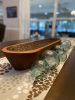 Handcarved Mahogany Centerpiece Bowl | Decorative Bowl in Decorative Objects by Wolfkill Woodwork. Item made of wood
