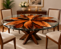 Clear Epoxy Dining Table, Rustic Look Resin Table Top | Tables by Innovative Home Decors. Item composed of wood compatible with boho and country & farmhouse style