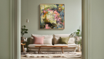 Echoes of Green | Oil And Acrylic Painting in Paintings by Anastasiia Krykun. Item made of wood with canvas works with modern style