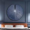 Blue Nymphaea mosaic wall sculpture | Wall Hangings by Julia Gorbunova. Item composed of glass