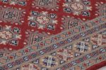 Vintage Bokhara Rug in Rich Red with Tan Geometric Patterns | Area Rug in Rugs by Rug and Kilim