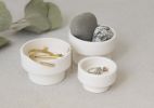 Sparkling White Pedestal Ring Dish | Bowl in Dinnerware by Kristina Kotlier. Item composed of ceramic