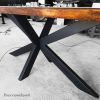 Rain Tree Table with X-base | Dining Table in Tables by Power Woodwork. Item made of wood works with contemporary & eclectic & maximalism style
