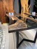 Epoxy table, Dinner table, Dining room table, Chestnut table | Dining Table in Tables by Brave Wood. Item made of walnut with metal works with modern & rustic style