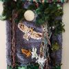 Ghost Orchid By Moonlight In the Fakahatchee | Embroidery in Wall Hangings by PEGGY OBERLIN/Bohograndmapeg/Story Tale Weaving. Item composed of birch wood & cotton compatible with boho and mid century modern style