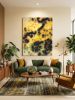 Lemon Wool - Limited Edition Yellow Abstract Giclée Art | Prints in Paintings by ZYŪMIN. Item made of wood with canvas works with mid century modern & contemporary style