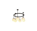 Tona Halo Milk Glass Chandelier - Short | Chandeliers by Atrix Lighting | Los Angeles in Los Angeles. Item made of steel with glass
