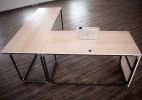 Waterfall Ash and Steel Desk | Tables by Hazel Oak Farms. Item composed of wood & steel compatible with minimalism and mid century modern style