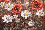 Radiant Poppy Meadow — Original Acrylic Painting | Oil And Acrylic Painting in Paintings by DaggArt. Item composed of canvas compatible with modern style