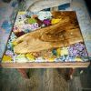 Floral Resin Side Table | Tables by DapperwoodSF. Item composed of walnut compatible with boho and mid century modern style