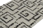 Contemporary Kilim Rug in Ivory, Charcoal Black Geometric | Area Rug in Rugs by Rug and Kilim