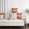 Artisan Terracotta Clay Pillow Cover | Rust Boho Design | Sham in Linens & Bedding by SewLaCo. Item made of linen works with boho & mid century modern style