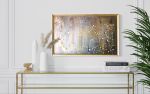 Gold Framed Metallic Bronze Wall Art | Oil And Acrylic Painting in Paintings by NAMYOONSOOART. Item composed of wood and synthetic