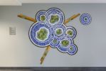 Ripples & Connections | Glasswork in Wall Treatments by Stacia Goodman Mosaics | St. Cloud State University in St. Cloud. Item composed of stone & glass