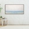 Salton Sea III - Abstract Ocean Art | Mixed Media in Paintings by Kelly Hanna Studio. Item composed of canvas and fiber in boho or minimalism style