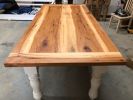 Pecan Reclaimed Wood Farm Table | Dining Table in Tables by Peach S. Item composed of wood in rustic or traditional style