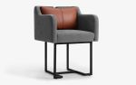 Papillonne Black Painted Metal Chair | Armchair in Chairs by LAGU. Item made of fabric & metal