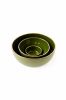 Handmade Porcelain Salad Serving Bowl With Gold Rim. Green | Serveware by Creating Comfort Lab