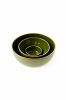 Handmade Porcelain Salad Serving Bowl With Gold Rim. Green | Serveware by Creating Comfort Lab. Item made of ceramic