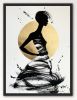 Painting with Feminine figure | Mixed Media in Paintings by Oplyart. Item made of paper compatible with contemporary and art deco style