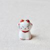 Lucky Cat Trio: Japanese Porcelain Maneki Nekko Figurines | Ornament in Decorative Objects by Maia Ming Designs. Item in japandi style