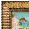 Blue "Petals" Oil Painting in Vintage Frame | Oil And Acrylic Painting in Paintings by Suzanne Nicoll Studio. Item composed of wood in boho or contemporary style