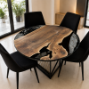 Luxury Round Black Epoxy Dining Table Top | Tables by Innovative Home Decors. Item composed of wood compatible with country & farmhouse and art deco style