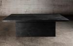 Reclaimed Black Oak Rectangular Coffee Table | Tables by Aeterna Furniture. Item made of oak wood