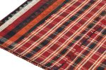 Vintage Persian Kilim in Red with Plaid Multicolor Stripes | Area Rug in Rugs by Rug and Kilim