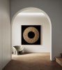 Gold and Black 3D Textured Painting | Oil And Acrylic Painting in Paintings by Berezart. Item made of canvas compatible with minimalism and contemporary style