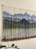 GLACIER PARK Mountain Art, Fiber Art, Landscape Tapestry | Wall Hangings by Wallflowers Hanging Art. Item made of oak wood with wool works with boho & mid century modern style