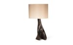 Amorph Nile Table Lamp in Desert Night Stain and Ivory Silk | Lamps by Amorph. Item composed of wood