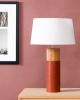 Capsule Table Lamp | Lamps by Christopher Solar Design. Item composed of oak wood and linen in minimalism or mid century modern style