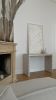 Short Console Table, Creme | Tables by IKON KØBENHAVN. Item made of wood with stone works with minimalism & japandi style