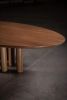 023 Solid Oak Dining Table, Cylinder Bases | Tables by NO AGE FURNITURE STUDIO. Item composed of oak wood